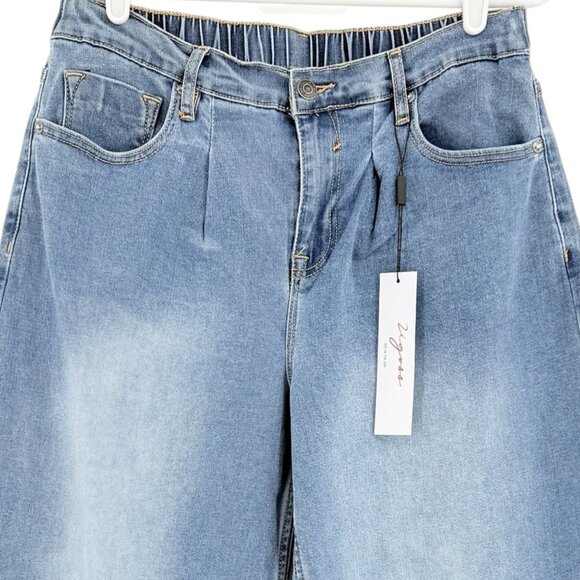Vigoss Women's Wide-Leg Stretch Elastic Back Blue Denim Jeans Size 9/29 NWT - Picture 3 of 12